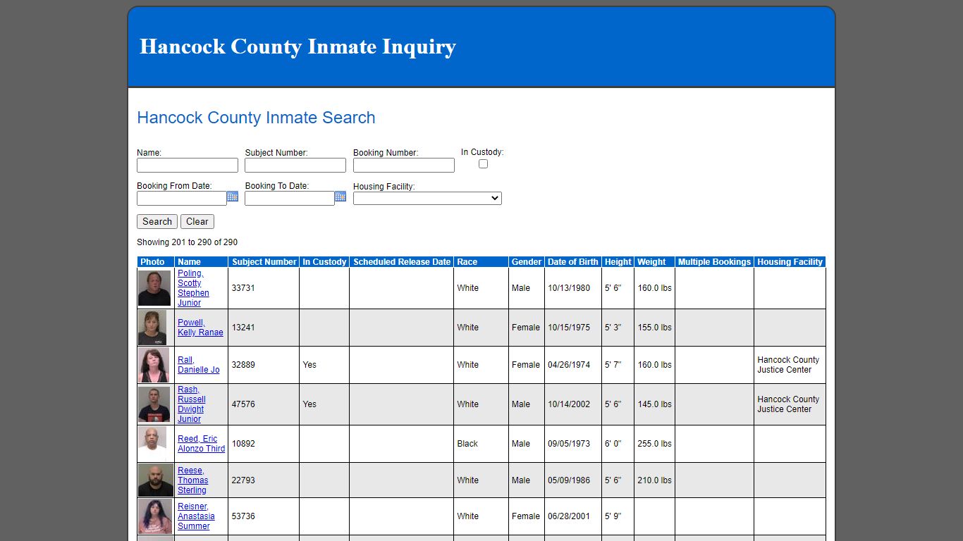 Hancock County Inmate Search - findlayohio